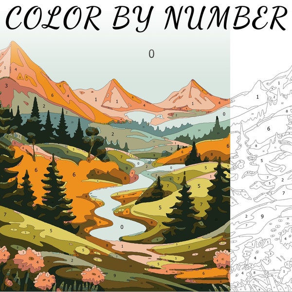Color By Number, Paint By Number, Paint Number Adult, Coloring Numbered, Color By Number For Adults, Boho Coloring