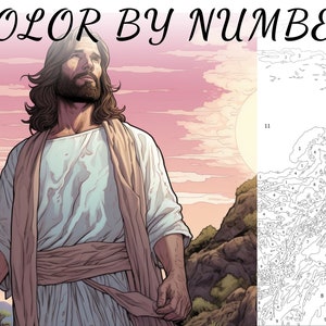 Color By Number, Paint By Number, Paint Number Adult, Coloring Numbered, Color By Number For Adults, Jesus Coloring