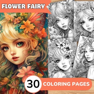 Flower Fairy Coloring Pages, Flower Fairy Coloring Book, Cute Fairy Coloring, Fairy Girl Coloring Book, Flower Coloring