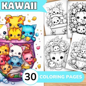 Kawaii Coloring Pages, Kawaii Coloring Book, Kawaii Coloring, Cute Coloring Pages, Cute Coloring Book, Kawaii Coloring Pages Adult