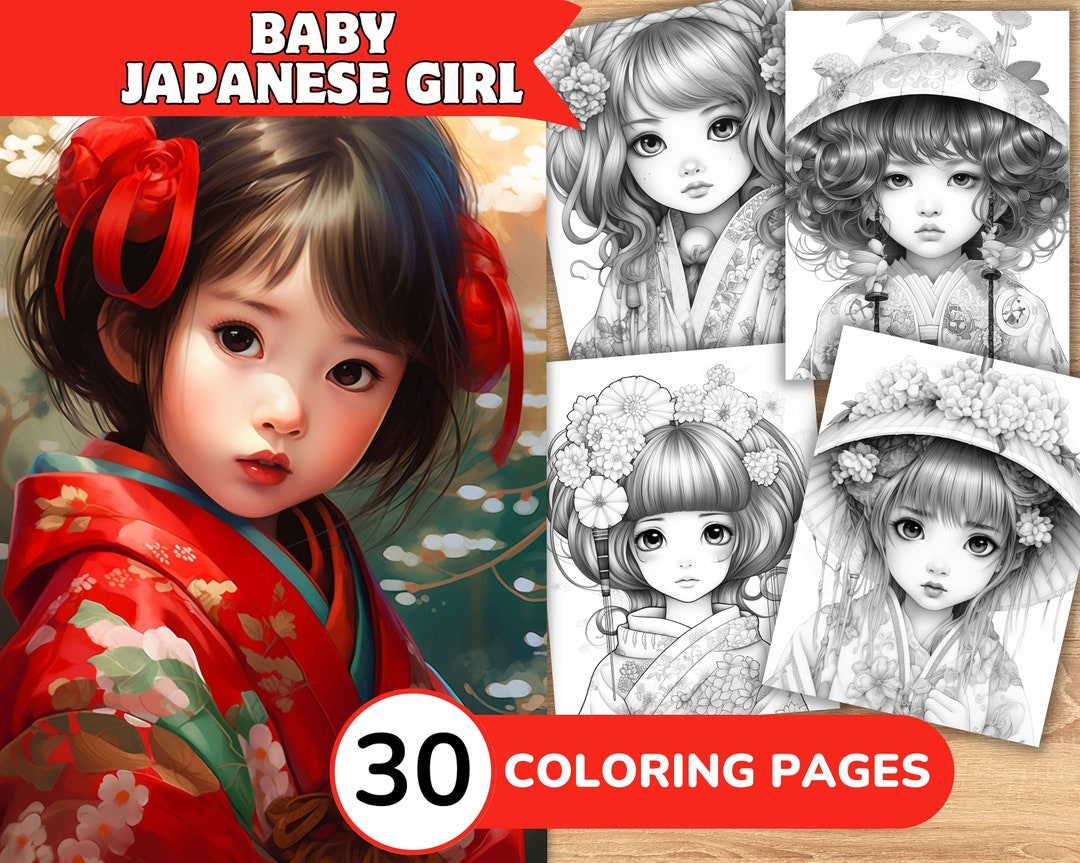 Japanese Coloring Pages, Japanese Coloring, Girl Coloring Book, Girl