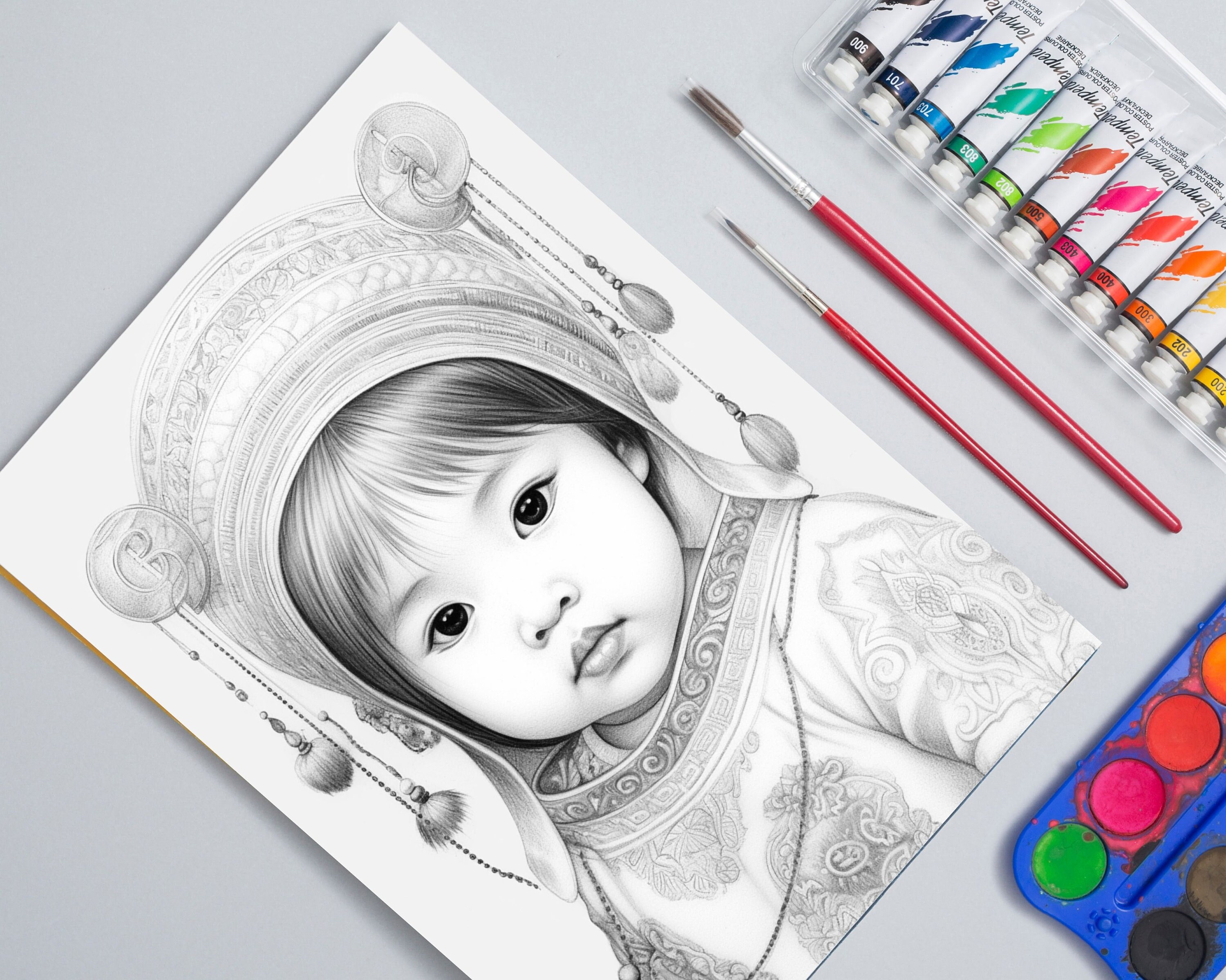 Asian Coloring Pages, Asian Coloring, Girl Coloring Book, Girl ...