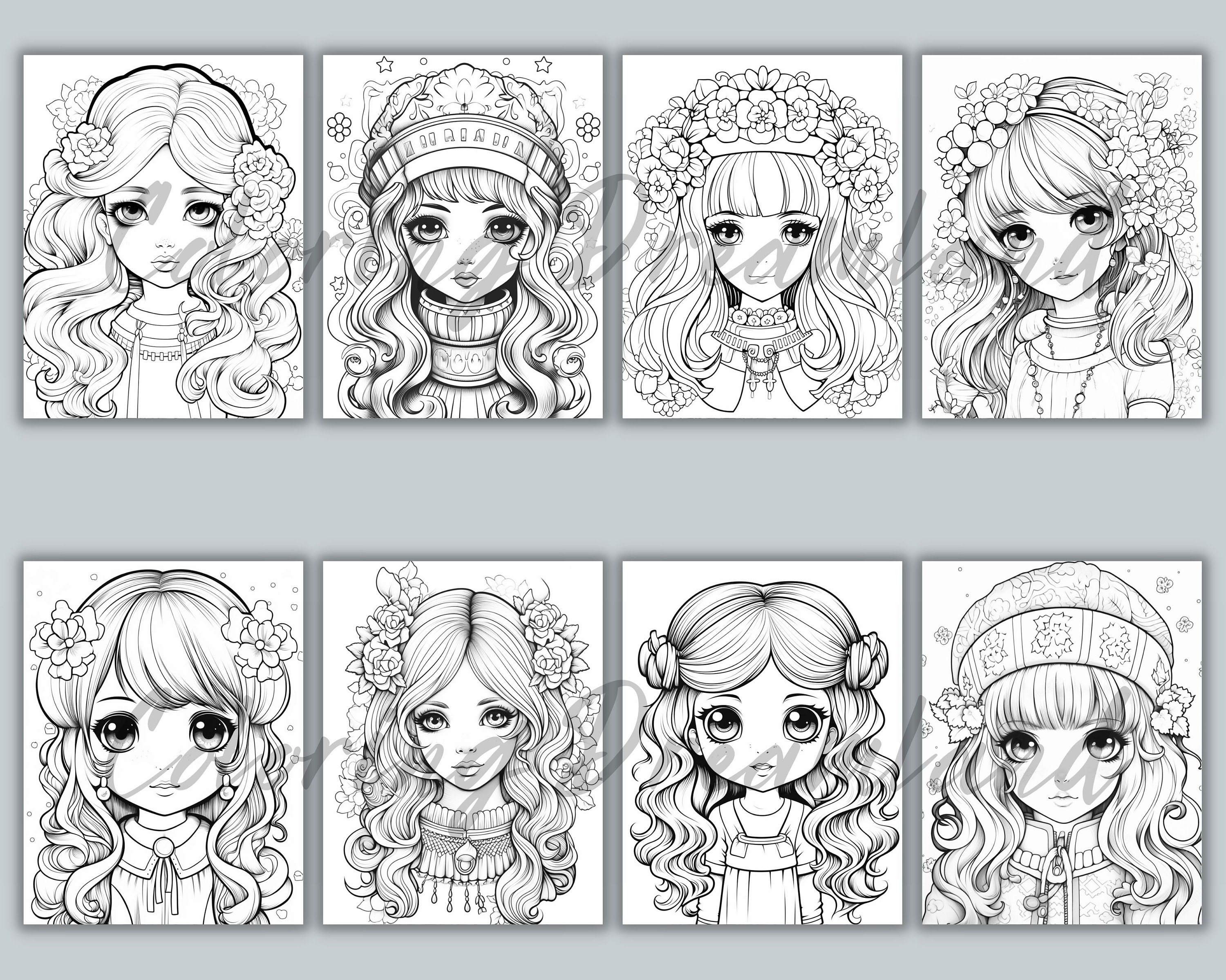 Kawaii Coloring Pages Kawaii Anime Coloring Kawaii Manga - Etsy