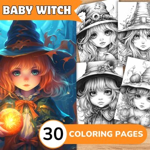 Witch Coloring Pages, Witch Coloring Book, Witch Grayscale Coloring, Girl Coloring Book, Girl Grayscale Coloring