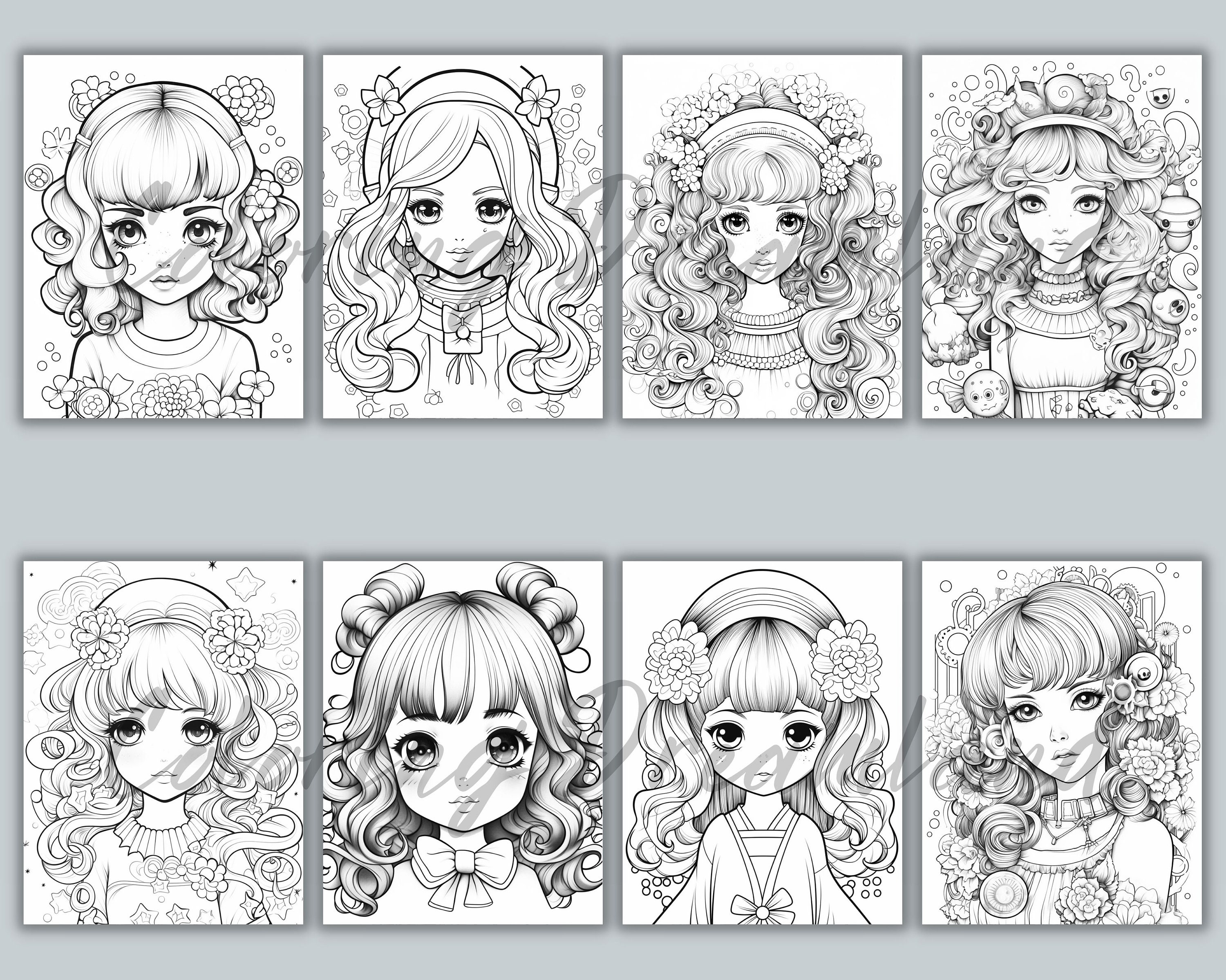 Kawaii Coloring Pages Kawaii Anime Coloring Kawaii Manga - Etsy