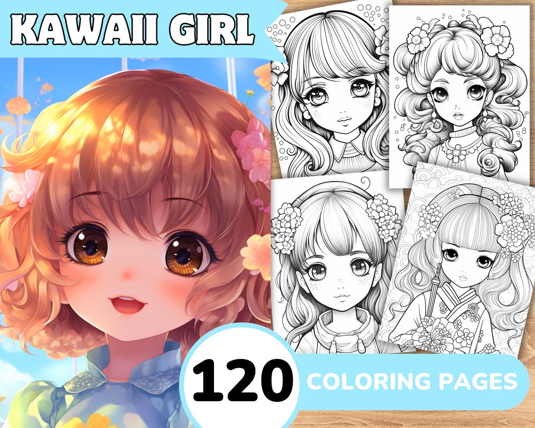 Kawaii Coloring Pages Kawaii Anime Coloring Kawaii Manga - Etsy