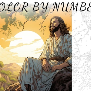 Color By Number, Paint By Number, Paint Number Adult, Coloring Numbered, Color By Number For Adults, Jesus Coloring