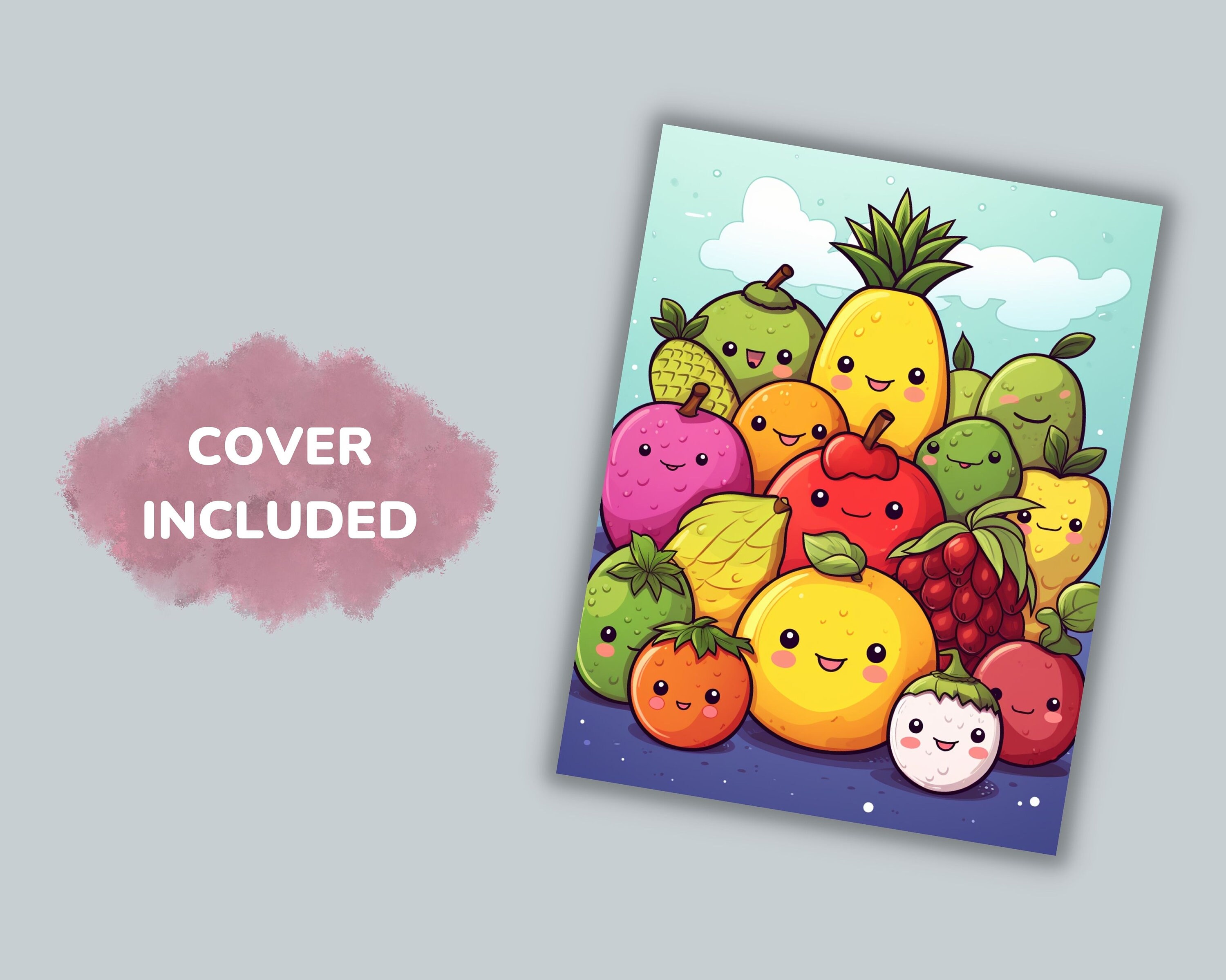 Kawaii Coloring Page Kawaii Coloring Book Kawaii Food - Etsy