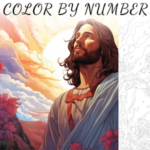 Color By Number, Paint By Number, Paint Number Adult, Coloring Numbered, Color By Number For Adults, Jesus Coloring