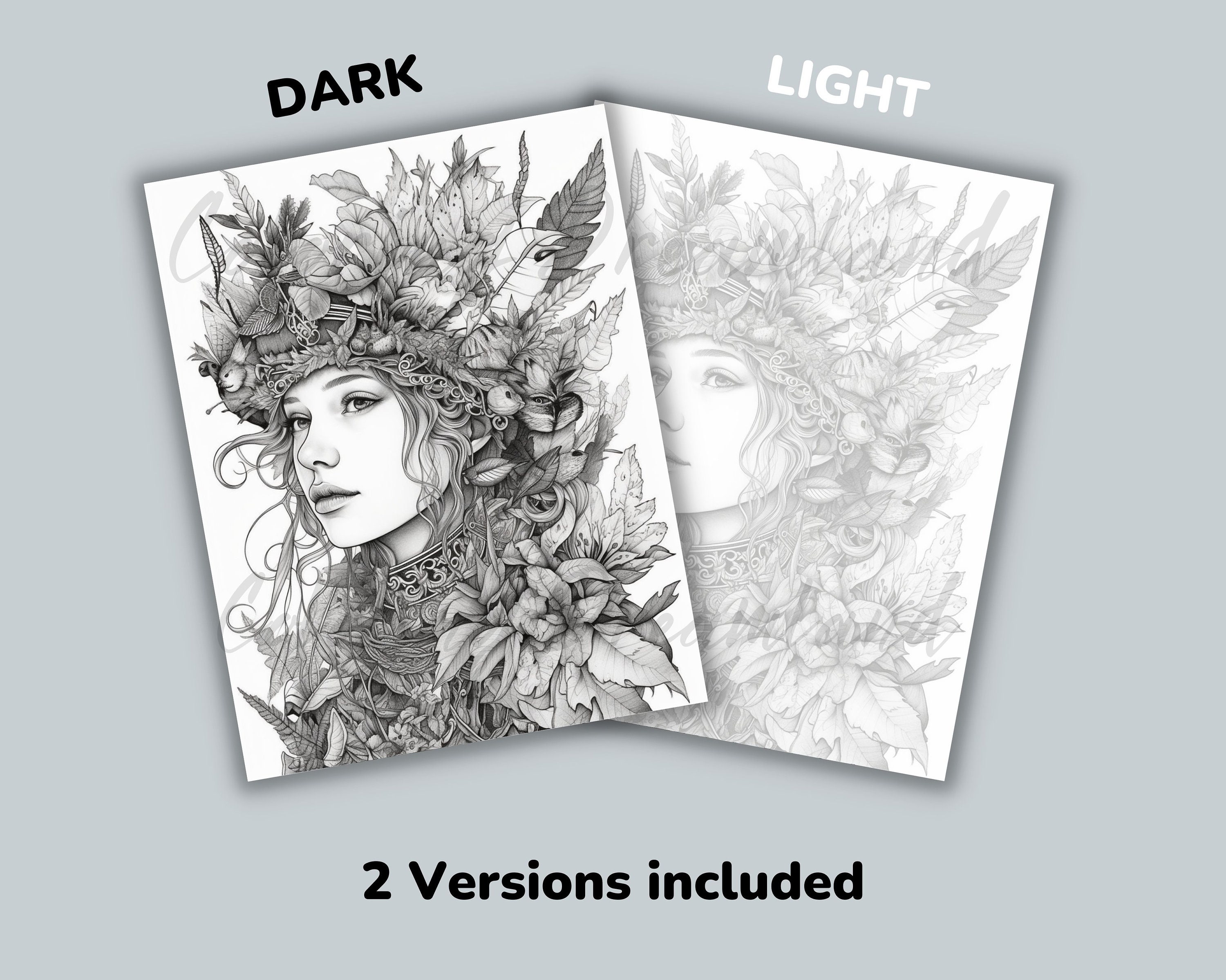 Fantasy Elf Coloring Pages Book Fantasy Elf Coloring Pages - Etsy