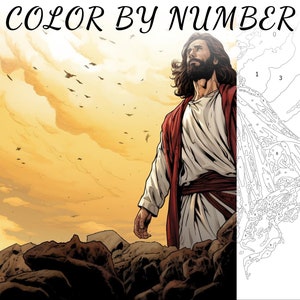 Color By Number, Paint By Number, Paint Number Adult, Coloring Numbered, Color By Number For Adults, Jesus Coloring