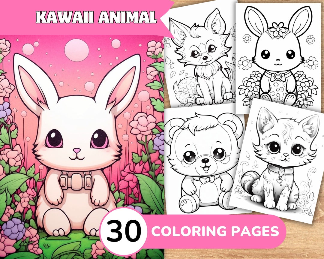 20 Kawaii World Animals Coloring Pages Adults Kids Teens 