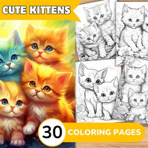 Kittens Coloring, Cats Coloring Book, Kittens Coloring Book, Cats Coloring Pages, Animal Coloring, Cute Animal Coloring