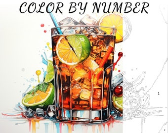 Farbe nach Nummer, Malen nach Nummer, Lacknummer Erwachsene, Färbung Nummeriert, Farbe Nach Nummer Für Erwachsene, Getränkefärbung