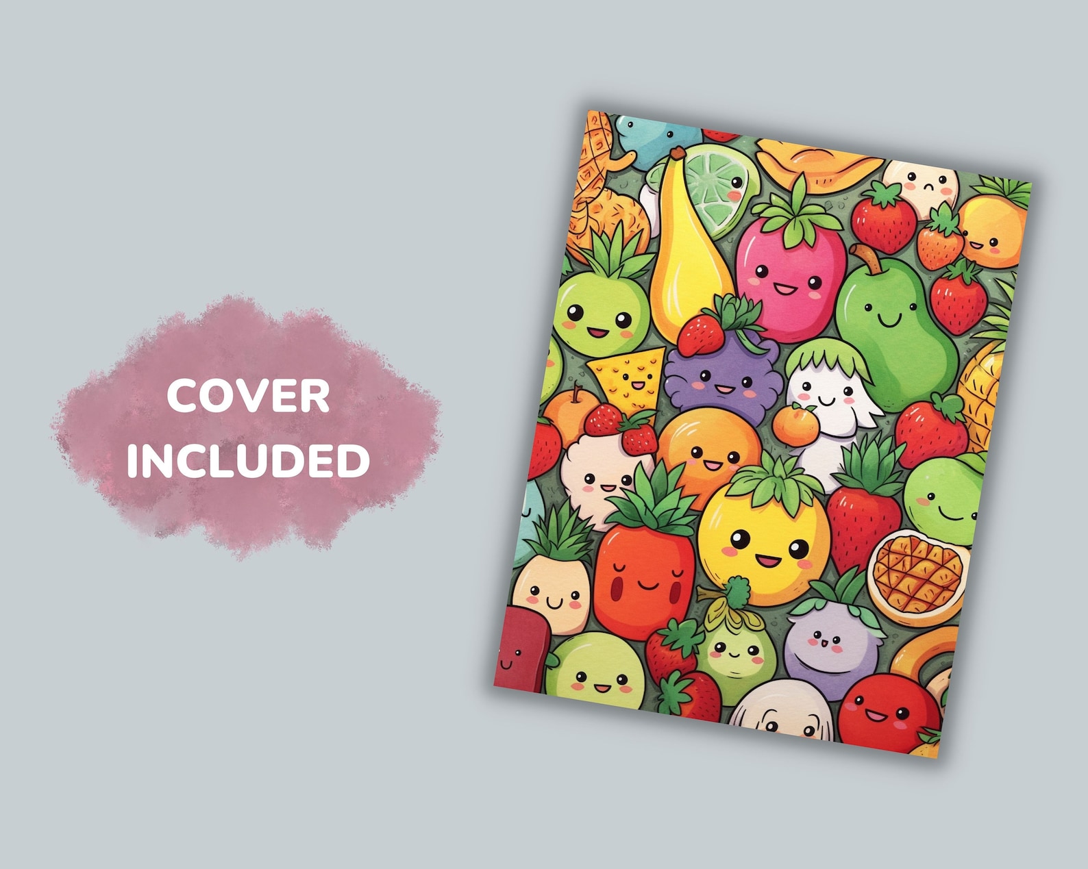 Kawaii Coloring Page Kawaii Coloring Book Kawaii Food - Etsy
