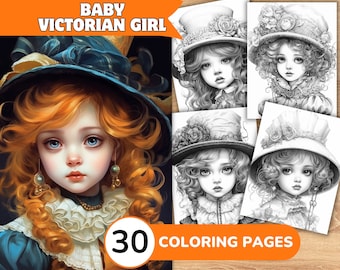Victorian Girl Coloring Pages, Victorian Girl Coloring Book, Victorian Coloring, Girl Coloring Book, Girl Coloring Pages
