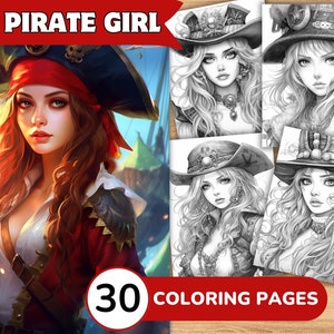 Pirate Girl Coloring Pages, Pirate Girl Coloring Book, Pirate Coloring, Girl Coloring Book, Girl Coloring Pages