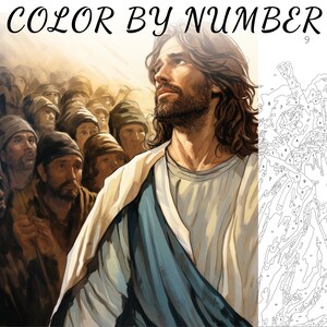 Color By Number, Paint By Number, Paint Number Adult, Coloring Numbered, Color By Number For Adults, Jesus Coloring