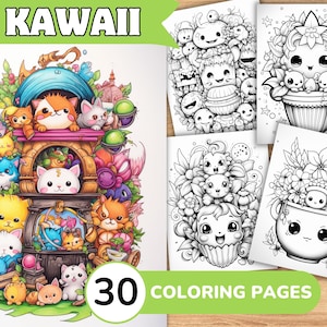 Kawaii Coloring Pages, Kawaii Coloring Book, Kawaii Coloring, Cute Coloring Pages, Cute Coloring Book, Kawaii Coloring Pages Adult