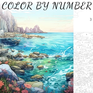 Color By Number, Paint By Number, Paint Number Adult, Coloring Numbered, Color By Number For Adults, Sea Coloring
