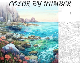 Color By Number, Paint By Number, Paint Number Adult, Coloring Numbered, Color By Number For Adults, Sea Coloring