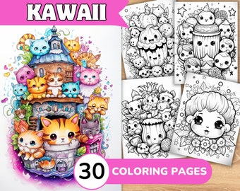 Kawaii Coloring Pages, Kawaii Coloring Book, Kawaii Coloring, Cute Coloring Pages, Cute Coloring Book, Kawaii Coloring Pages Adult