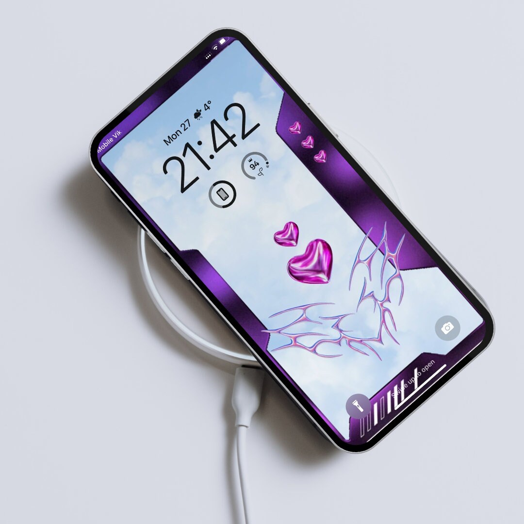 Neo Y2K Cybercore 4-pack Digital Wallpapers for iPhone - Ideal