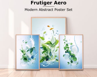 Frutiger Aero Style Web 2.0 Glanz Poster Set