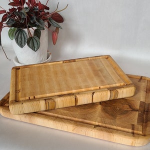 Maple End Grain Cutting Board Butcher Block with Juice Groove