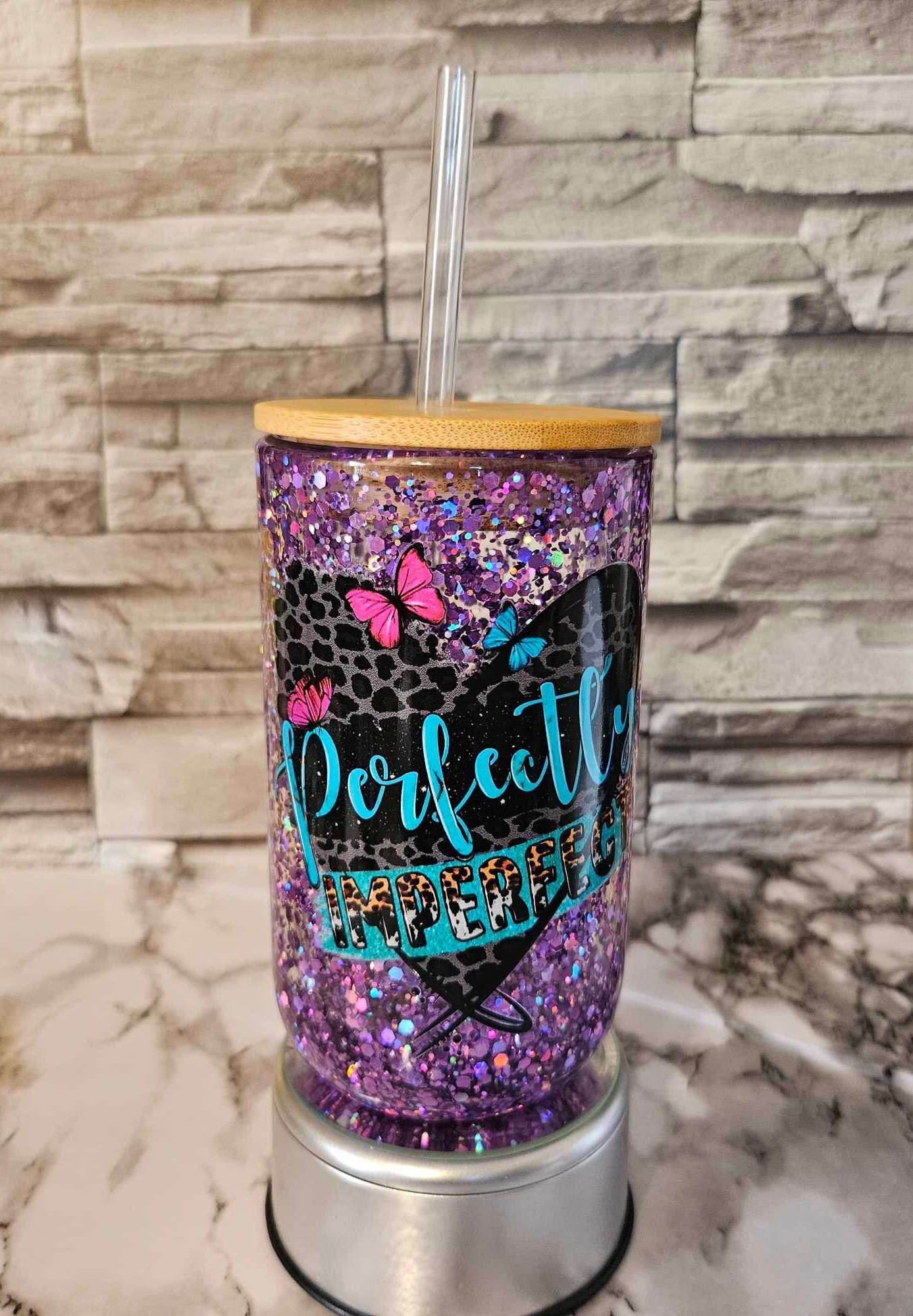 Rose Gold Snowglobe Glitter Tumbler – Imperfectly Perfect Crafts