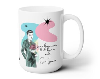 Mid-Century Modern Love Tasse - 15 Unzen Vintage-inspirierte Valentinstag Tasse