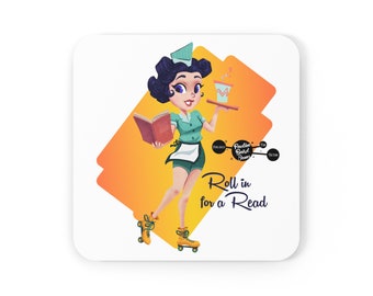 Retro Book Lover Coaster Set - Vintage Reader Getränke-Untersetzer für Bookish Glam & Coffee Tables