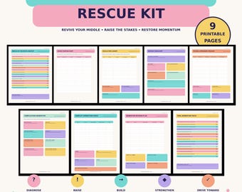 Kit de sauvetage pour un milieu de récit en perte de vitesse | Cahier d'exercices pour un rythme narratif fluide | Relancer une histoire qui s'essouffle | Fiches de révision pour la fiction | Planificateur d'écriture de roman (PDF)