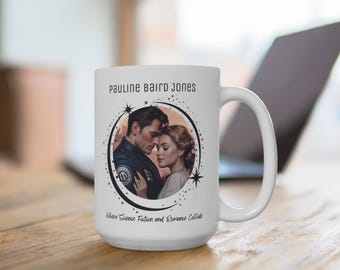 Romantische Sci-Fi-Tasse, 15-Unzen-Kaffeetasse, perfektes Geschenk für Buchliebhaber, ideal zum Valentinstag, einzigartiges Wohndekor