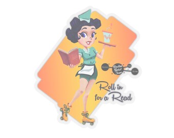 Retro Reader Aufkleber - Vintage Buchliebhaber Vinyl Aufkleber für Journals, Laptops & Geschenke für Bücherliebende