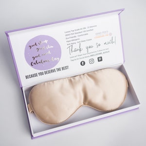 CLEARANCE 100% Mulberry Silk Sleep Mask, Champagne Gold. Perfect birthday gift, Xmas gift, bridesmaids, anniversary, valentine gift