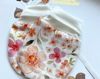 A pair of Silk Anti-Scratch Baby Mittens. Helps with soothing eczema, irritated skin - Little Marisol
