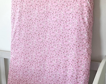 Sweet Pink Baby Fitted Cot Sheet/ Crib sheet, 100% Korean Pure Cotton Twill 40s - Rosabel/ perfect for baby gift/ baby shower gift