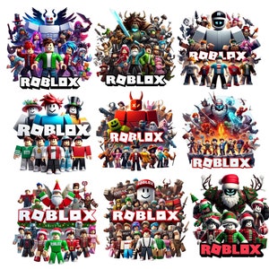 9 IMMAGINI ROBLOX PNG stampabili ,download istantaneo ,trasparente ,cake trapper ,t shirt