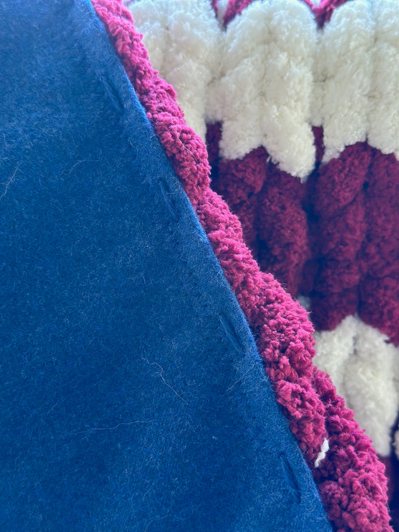 AMERICAN FLAG BLANKET. Handknit. Cotton Backing. Super Etsy