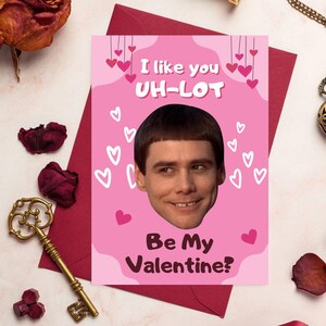 Carte de Noël Lloyd à imprimer amusante pour la Saint-Valentin – Imprimable numérique Dumb and Dumber | "Je t'aime UH-LOT" sur le thème du film nostalgique de la Saint-Valentin