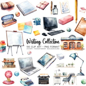 Clipartcollectie schrijven - 130 transparante PNG-afbeeldingsbestanden | Clipart schrijver, clipart notebook, laptopgraphics