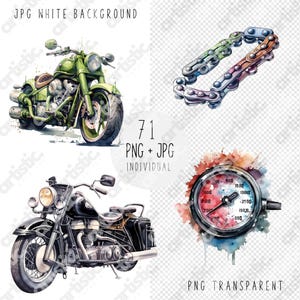 12x12-inch watercolor motorcycle PNG, perfect for biker-themed crafting and print designs.