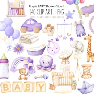 Malwowe baby shower Clipart, Płeć neutralna do druku Boho Baby, Nowoczesne pastelowe przybycie nowego dziecka Clipart do wydrukowania Karta zaproszenie PNG