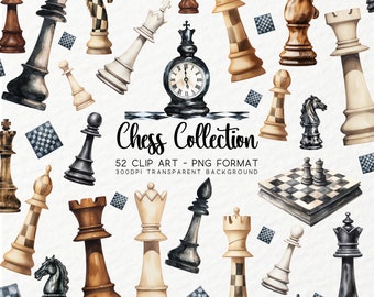 Chess Clipart Collection - Chess Board Game Inspired Chess png Image Files - King and Queen PNG, Perfect for Chess Sublimation!