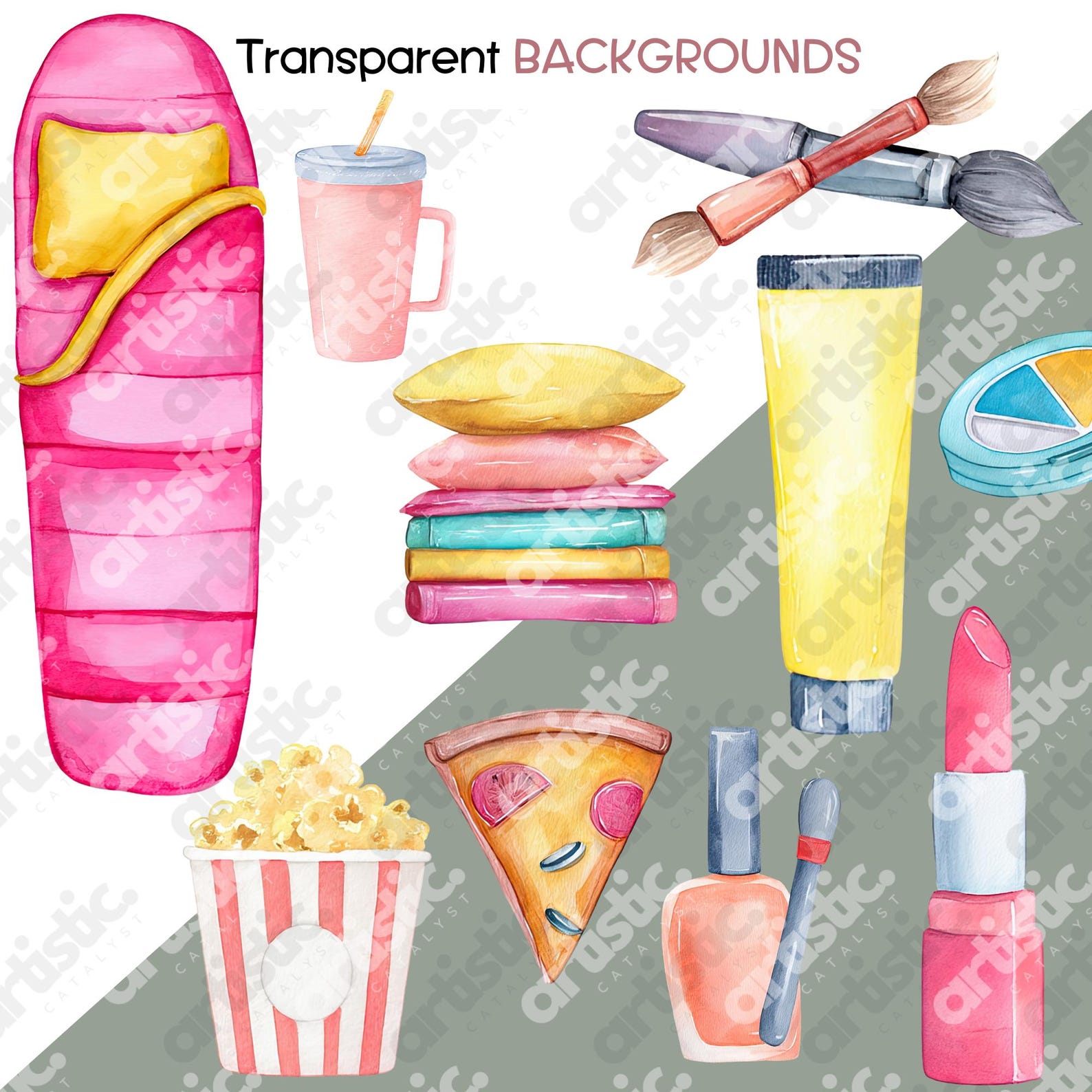 Slumber Party Clipart: Girls Sleepover PNG Bundle (430 Files) - Etsy