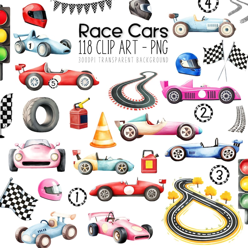 Pink Race Car with a checkered flag, perfect for party decor.