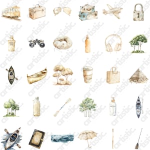 Coastal ship illustration in watercolor, perfect for planners and digital scrapbooking.