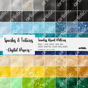 Repita o padrão Sequin Clipart - Glitter Clip art para impressão sob demanda, Sparkle Image Seamless Surface Design