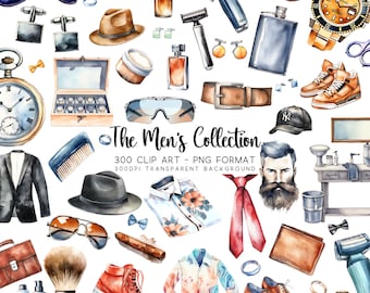 Men Clipart Bundle, 300 Watercolor image files in PNG/JPG. Great for DIY Sublimation and Fathers Day Cards Graphics